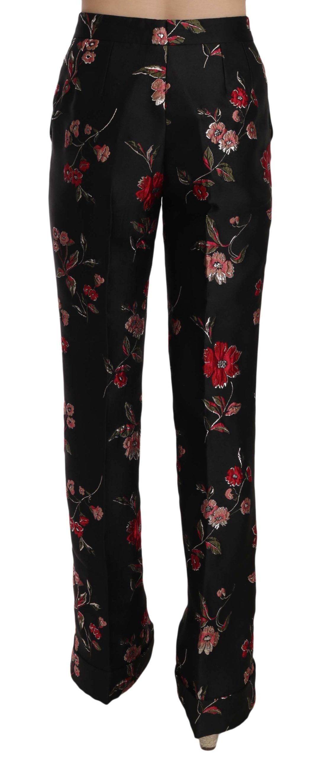 Elegante Boot-Cut-Hose mit Blumenmuster von Dolce & Gabbana