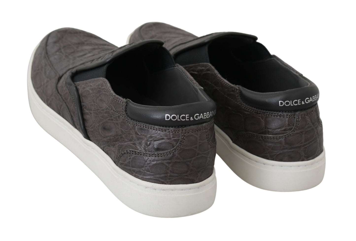 Dolce & Gabbana Elegante graue Kaiman-Leder-Loafer