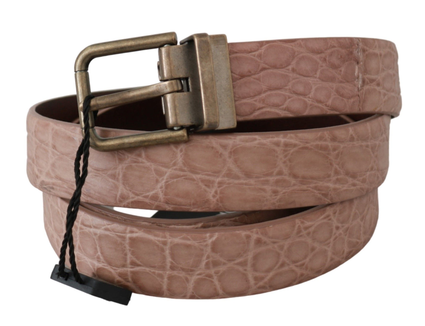 Cintura Dolce & Gabbana in pelle esotica elegante con fibbia in oro spazzolato