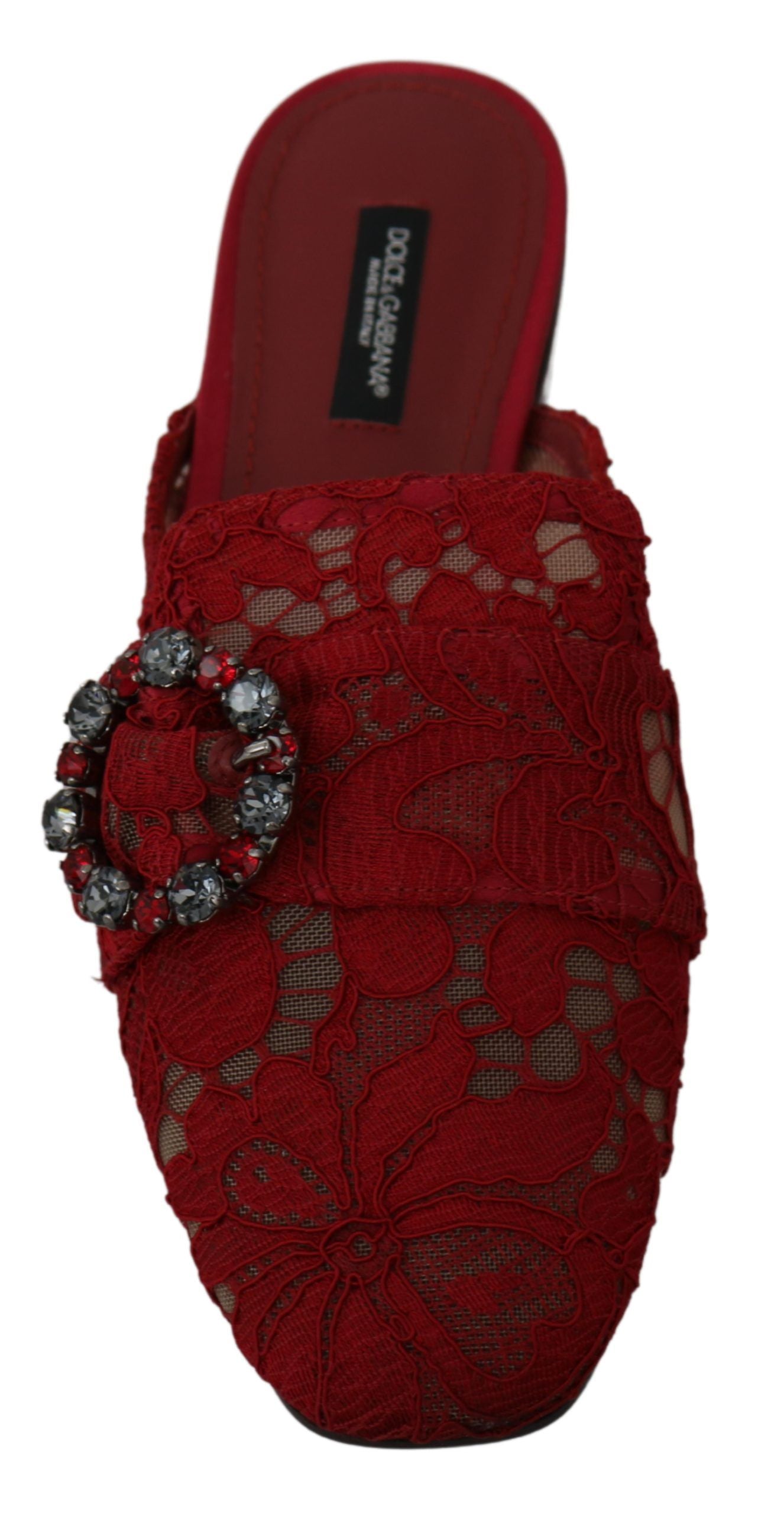 Ballerine Dolce & Gabbana Radiant Red Slide con decorazioni in cristallo