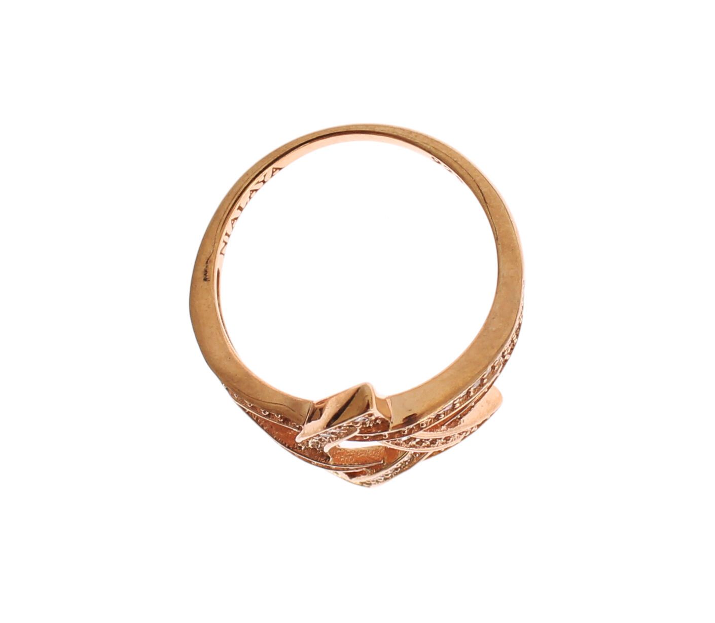 Nialaya Ring aus rosa vergoldetem Silber mit CZ-Kristallen