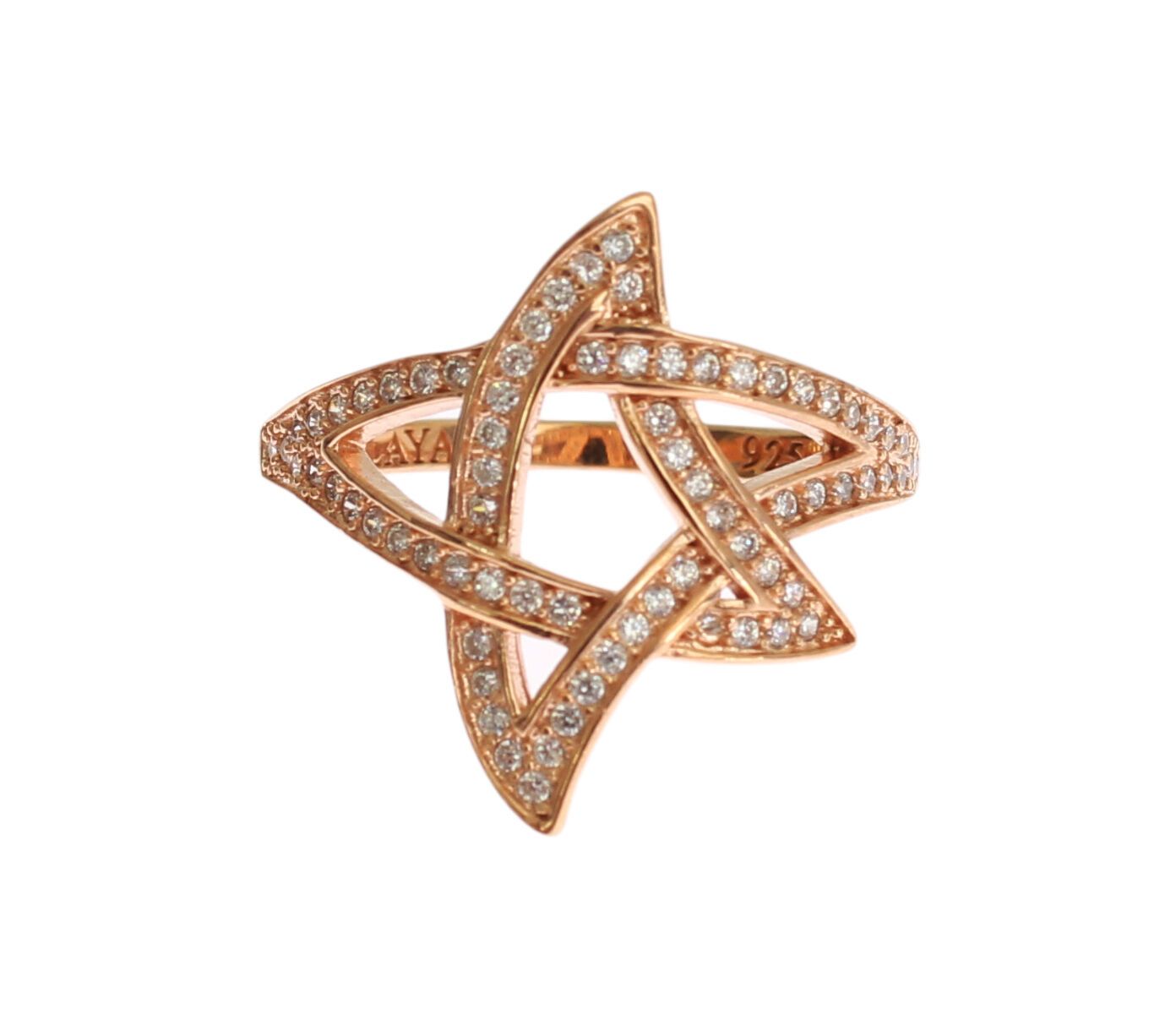 Nialaya Ring aus rosa vergoldetem Silber mit CZ-Kristallen