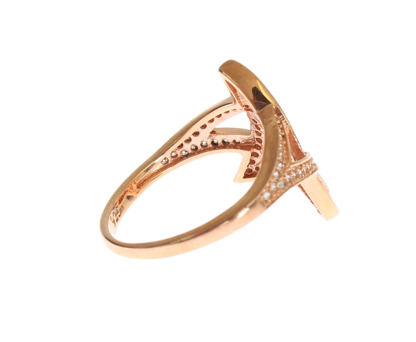 Nialaya Ring aus rosa vergoldetem Silber mit CZ-Kristallen
