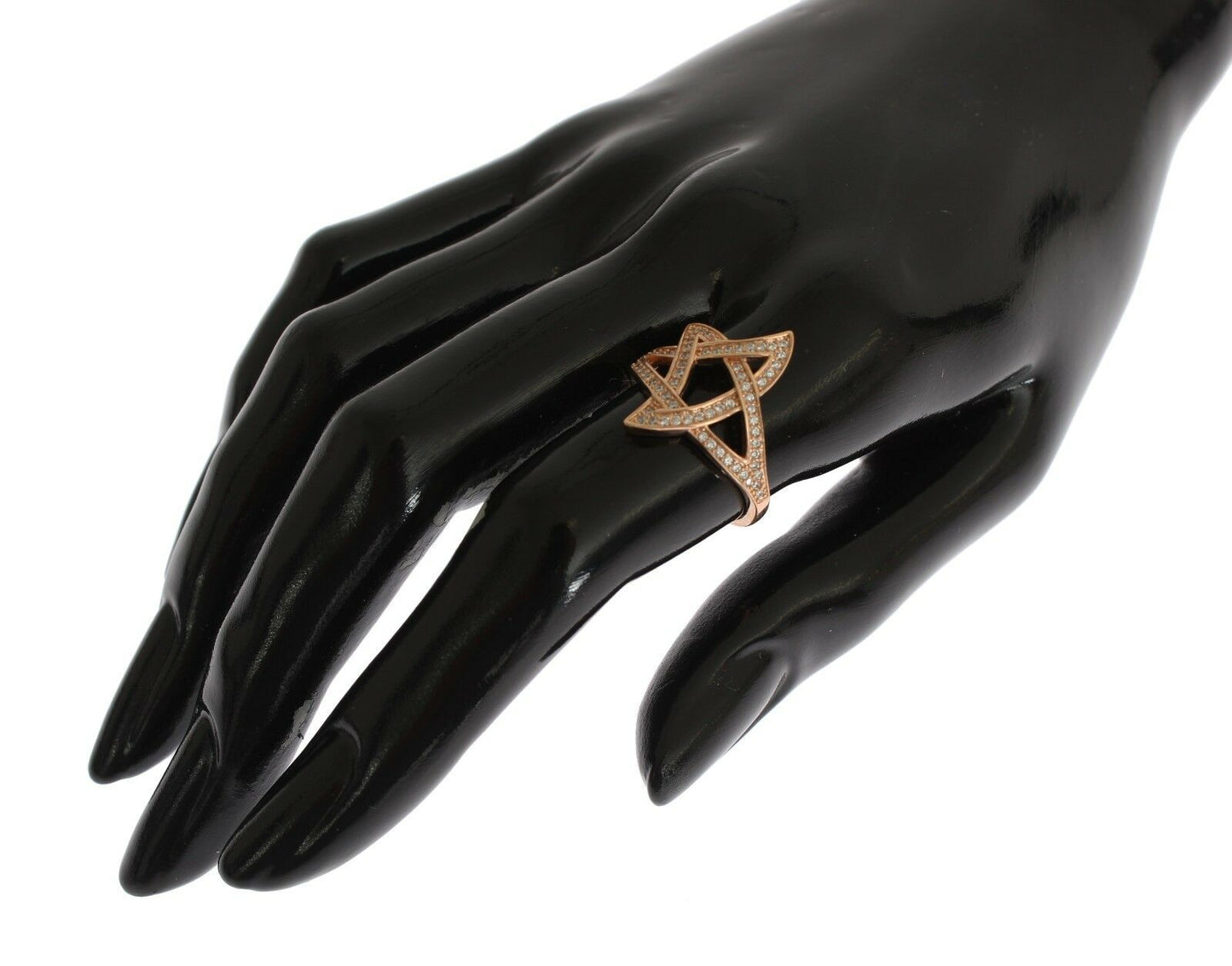 Nialaya Ring aus rosa vergoldetem Silber mit CZ-Kristallen