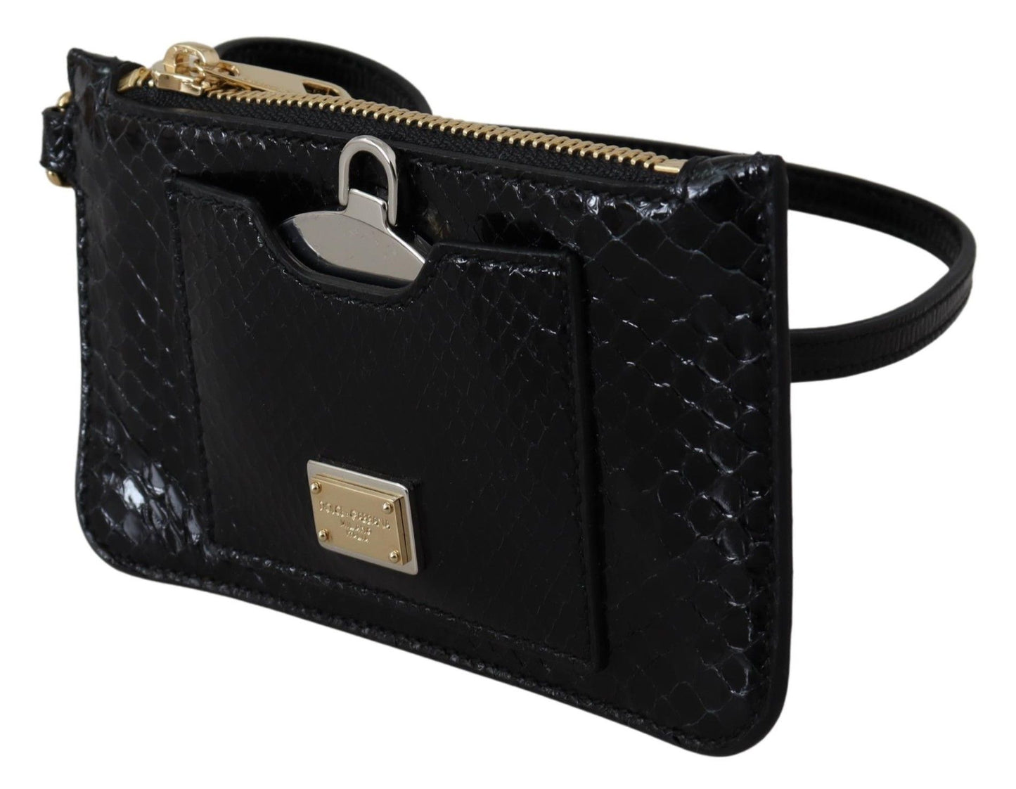 Portafoglio da polso in pelle con motivo pitone Dolce & Gabbana