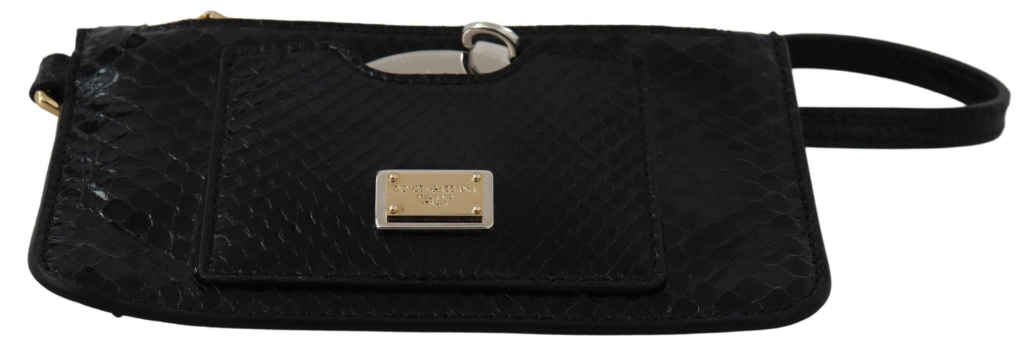 Portafoglio da polso in pelle con motivo pitone Dolce & Gabbana