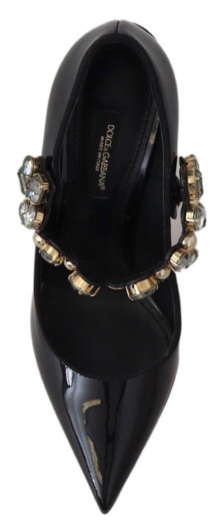 Eleganti décolleté in pelle nera con cristalli Dolce & Gabbana