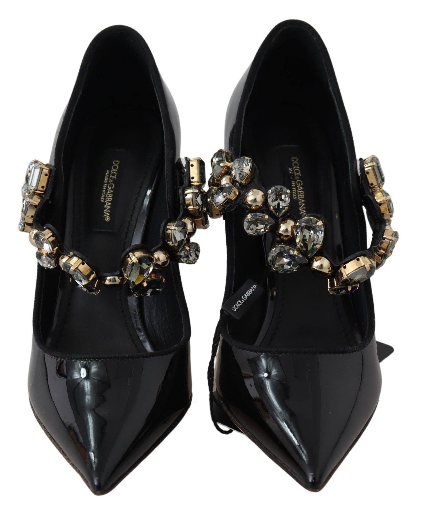 Eleganti décolleté in pelle nera con cristalli Dolce & Gabbana