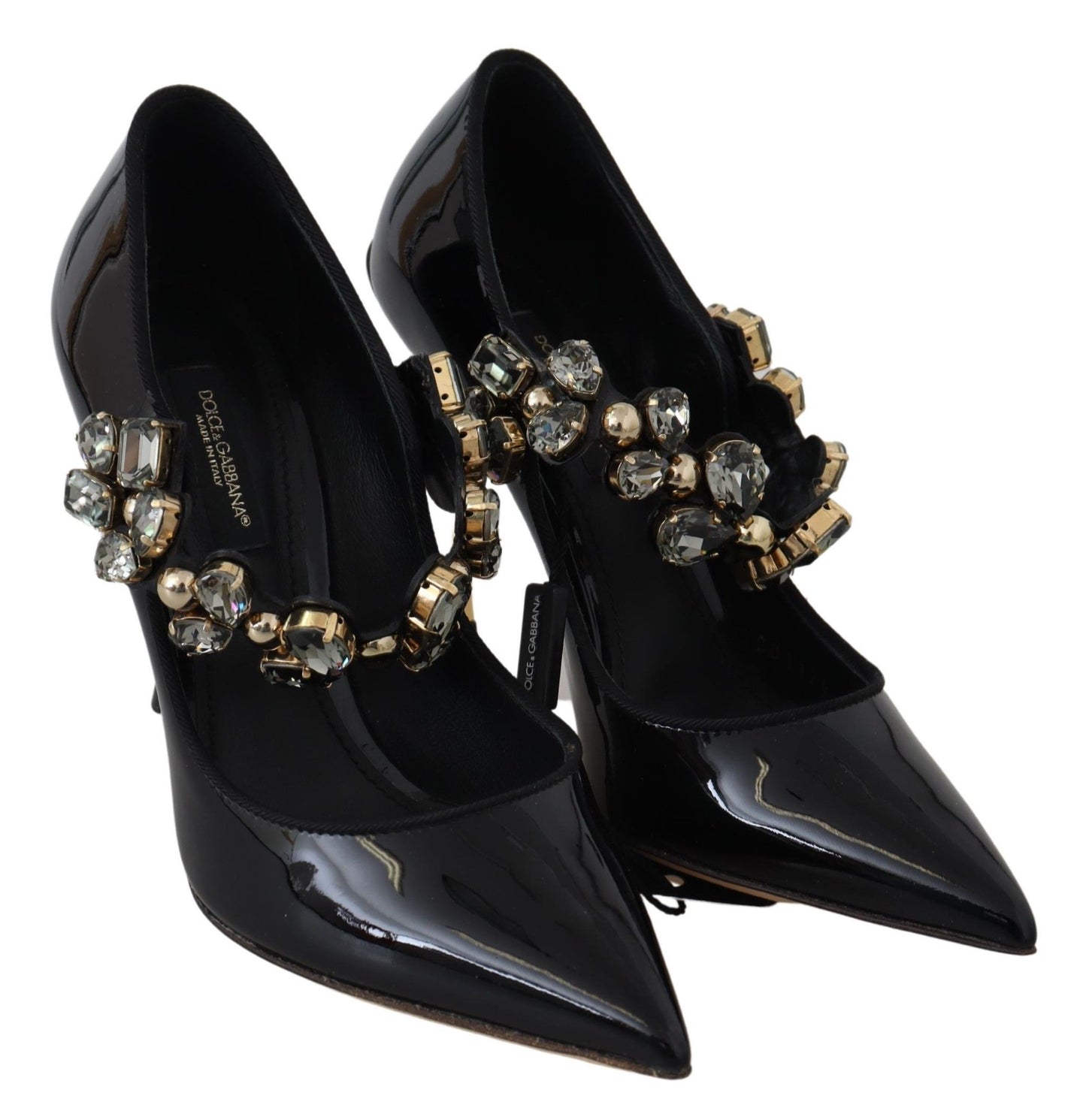 Eleganti décolleté in pelle nera con cristalli Dolce & Gabbana
