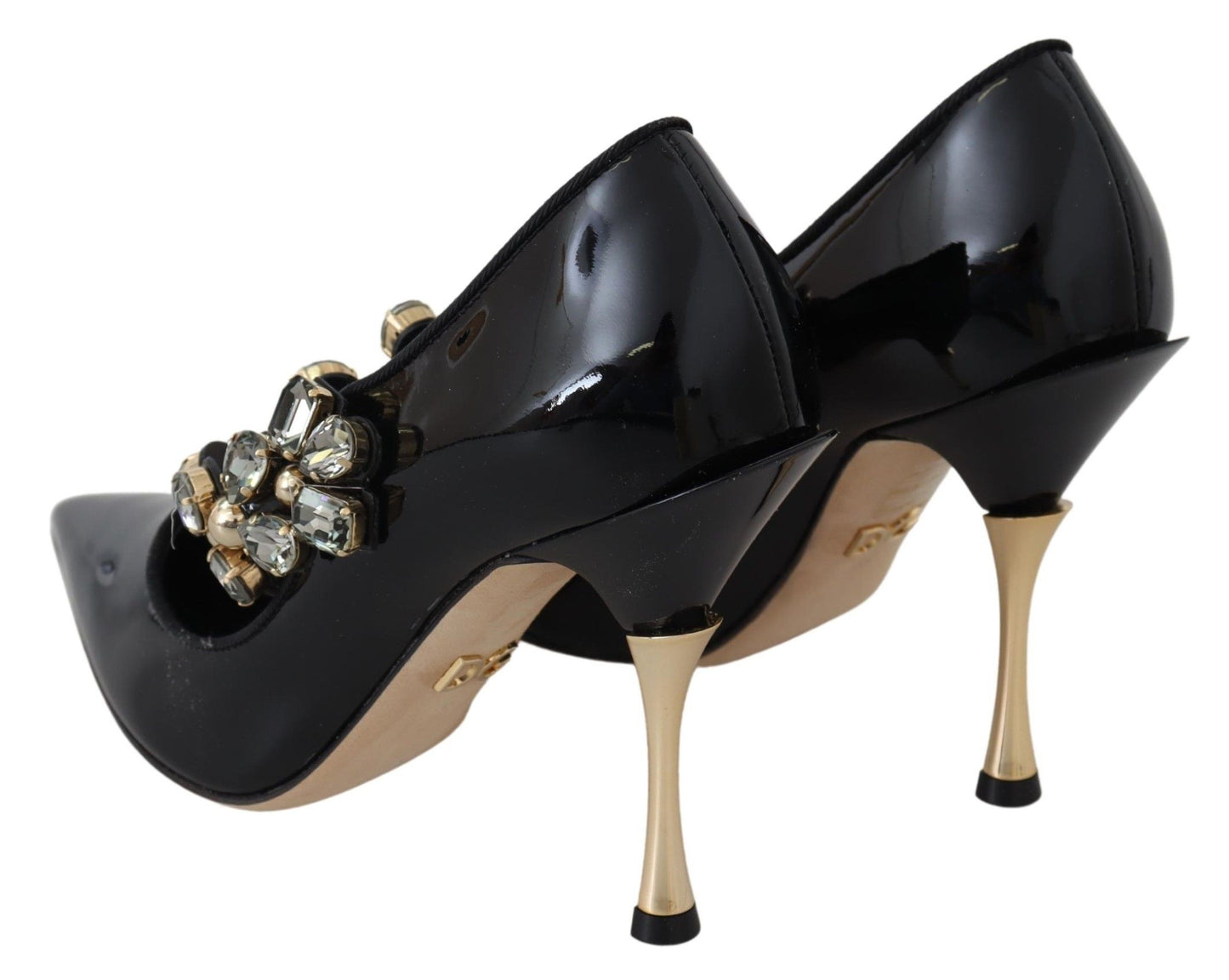 Eleganti décolleté in pelle nera con cristalli Dolce & Gabbana