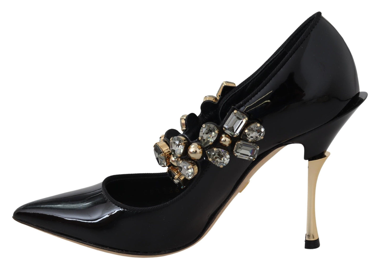 Eleganti décolleté in pelle nera con cristalli Dolce & Gabbana