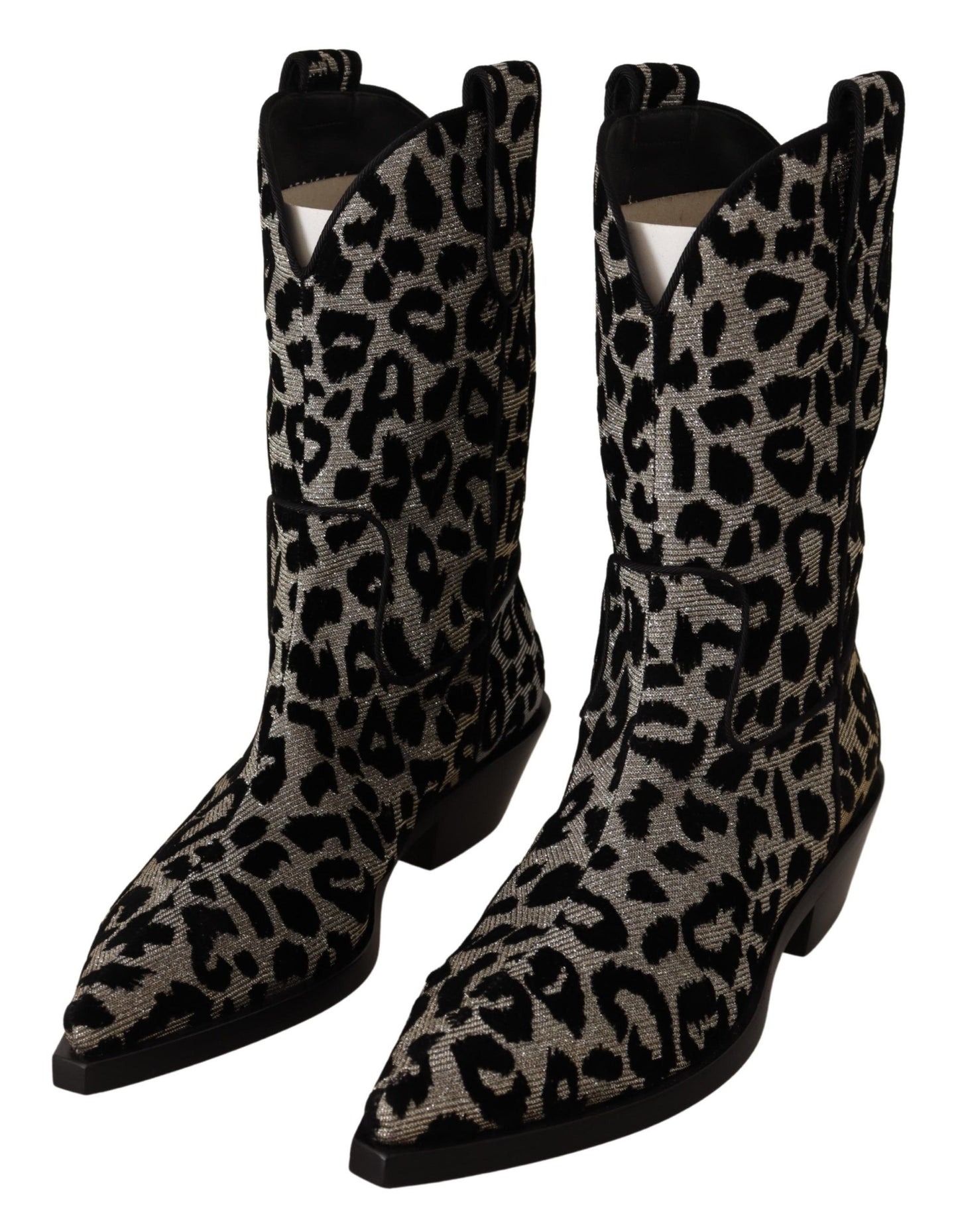 Dolce & Gabbana Elegante mittelhohe Stiefel mit Leopardenmuster