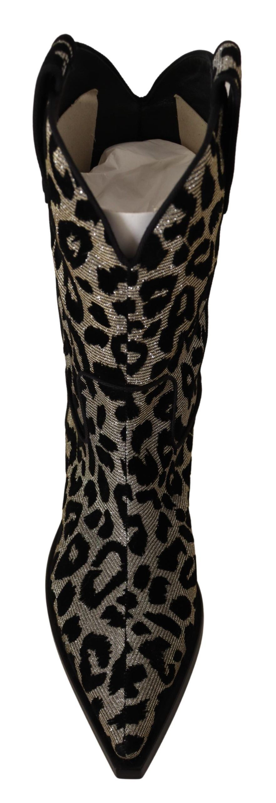 Dolce & Gabbana Elegante mittelhohe Stiefel mit Leopardenmuster