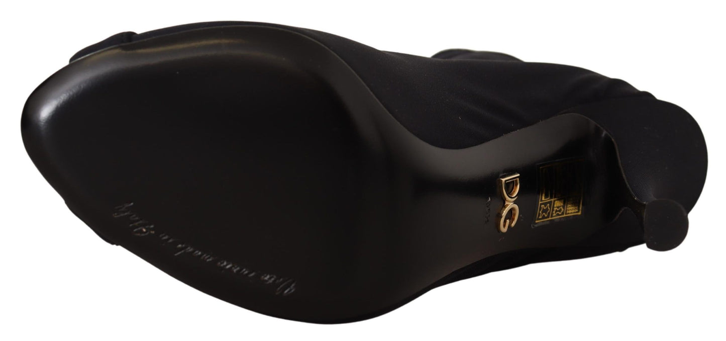 Dolce & Gabbana Elegante Knöchelstiefel mit offenem Zehenabsatz