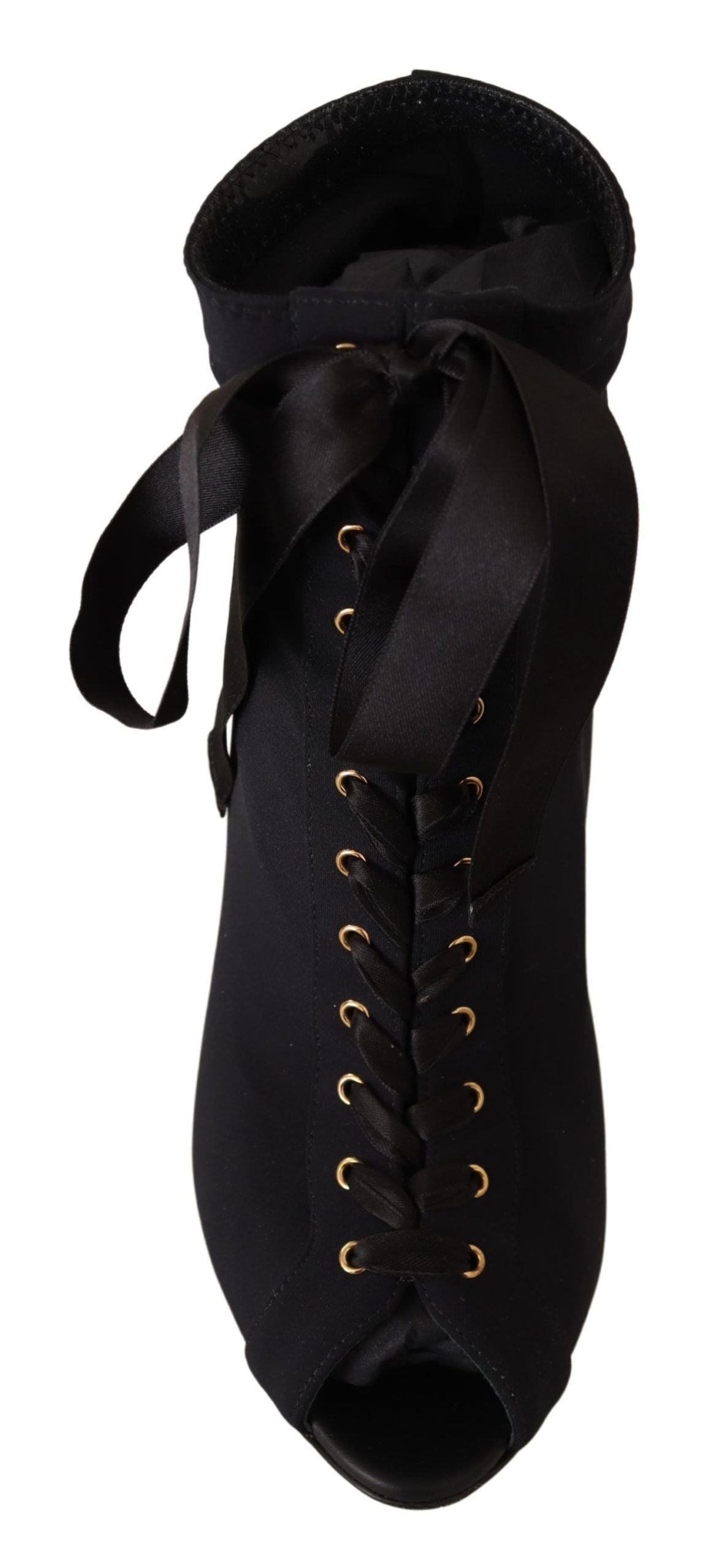 Dolce & Gabbana Elegante Knöchelstiefel mit offenem Zehenabsatz