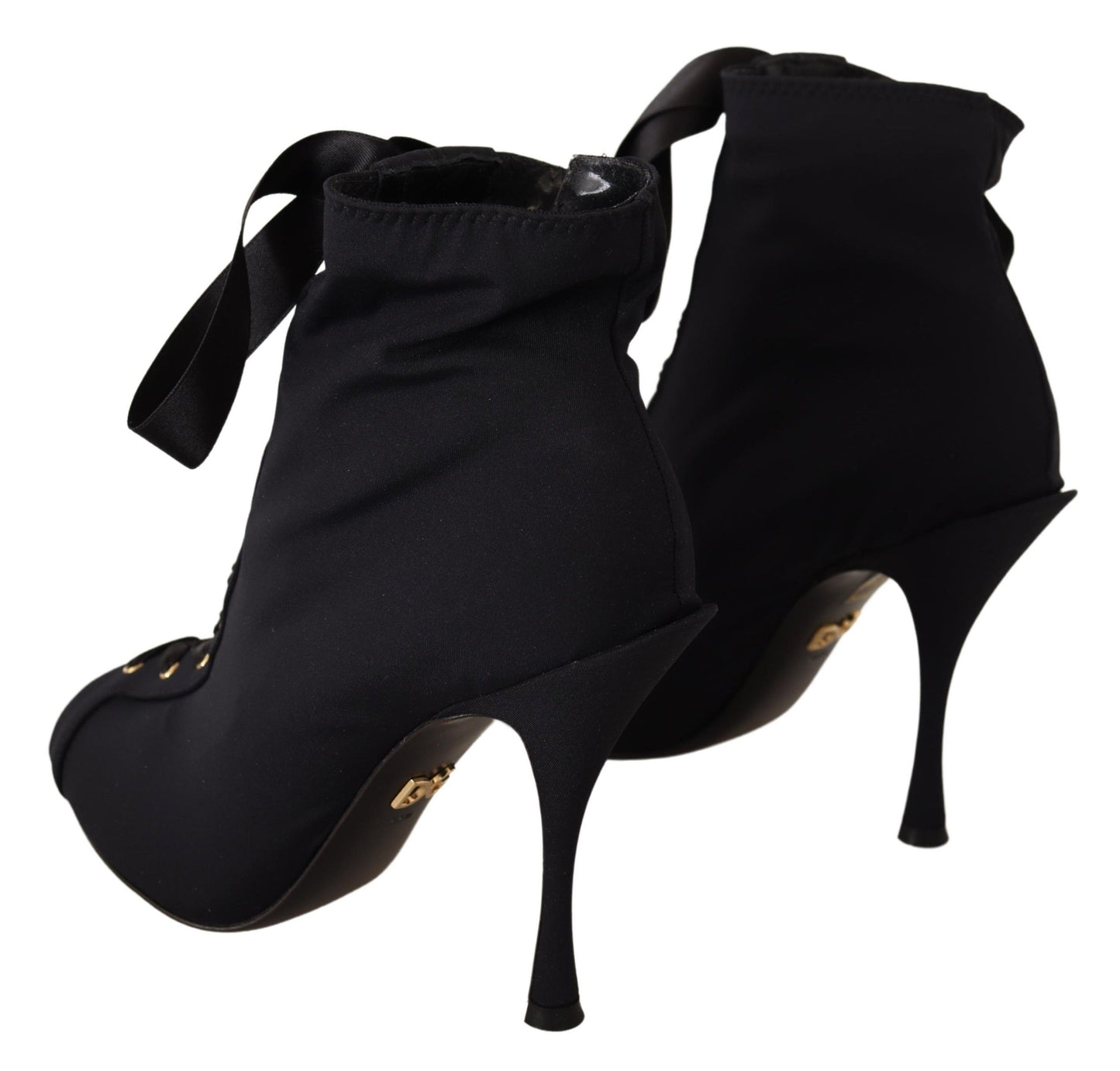 Dolce & Gabbana Elegante Knöchelstiefel mit offenem Zehenabsatz