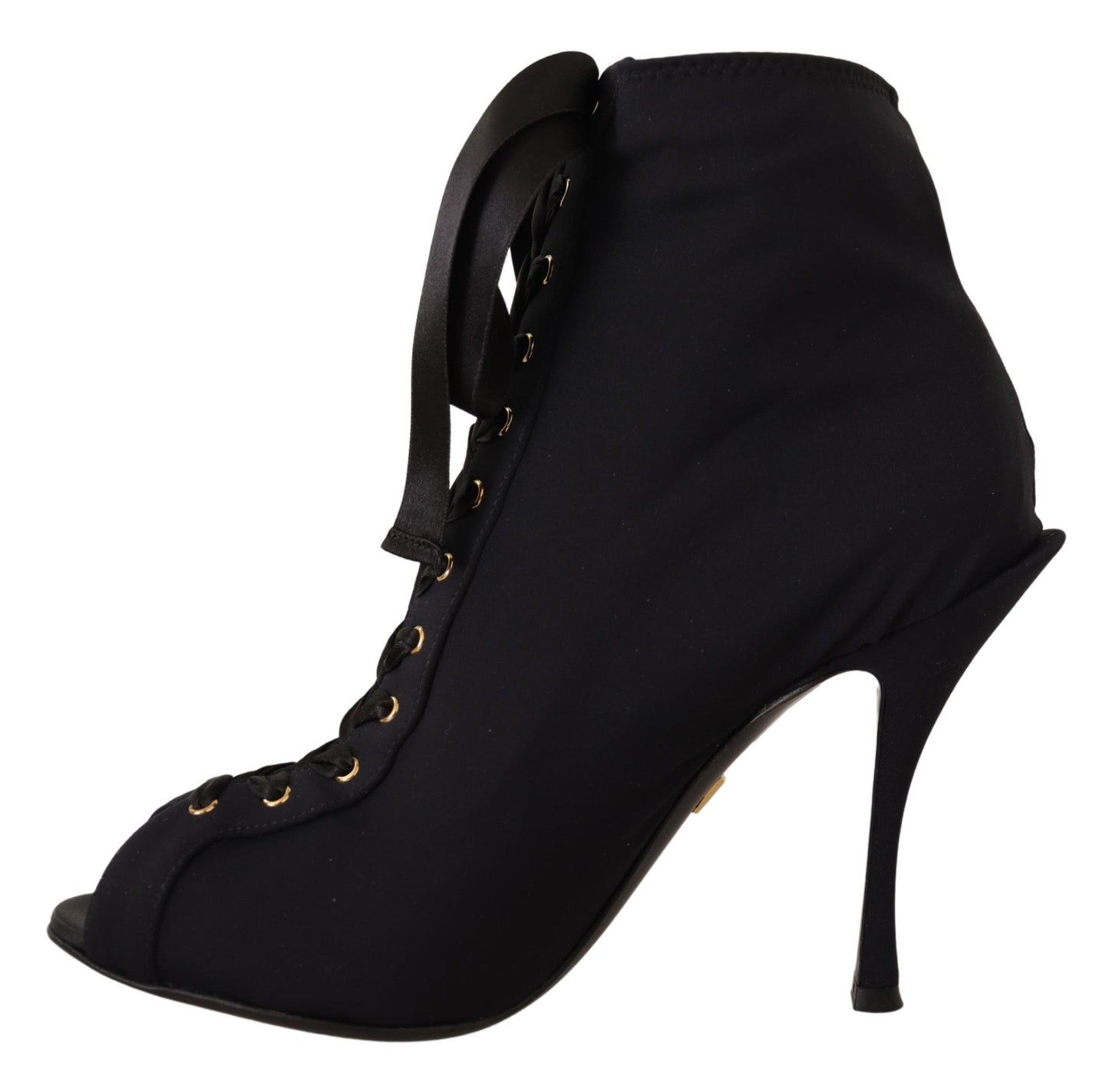 Dolce & Gabbana Elegante Knöchelstiefel mit offenem Zehenabsatz