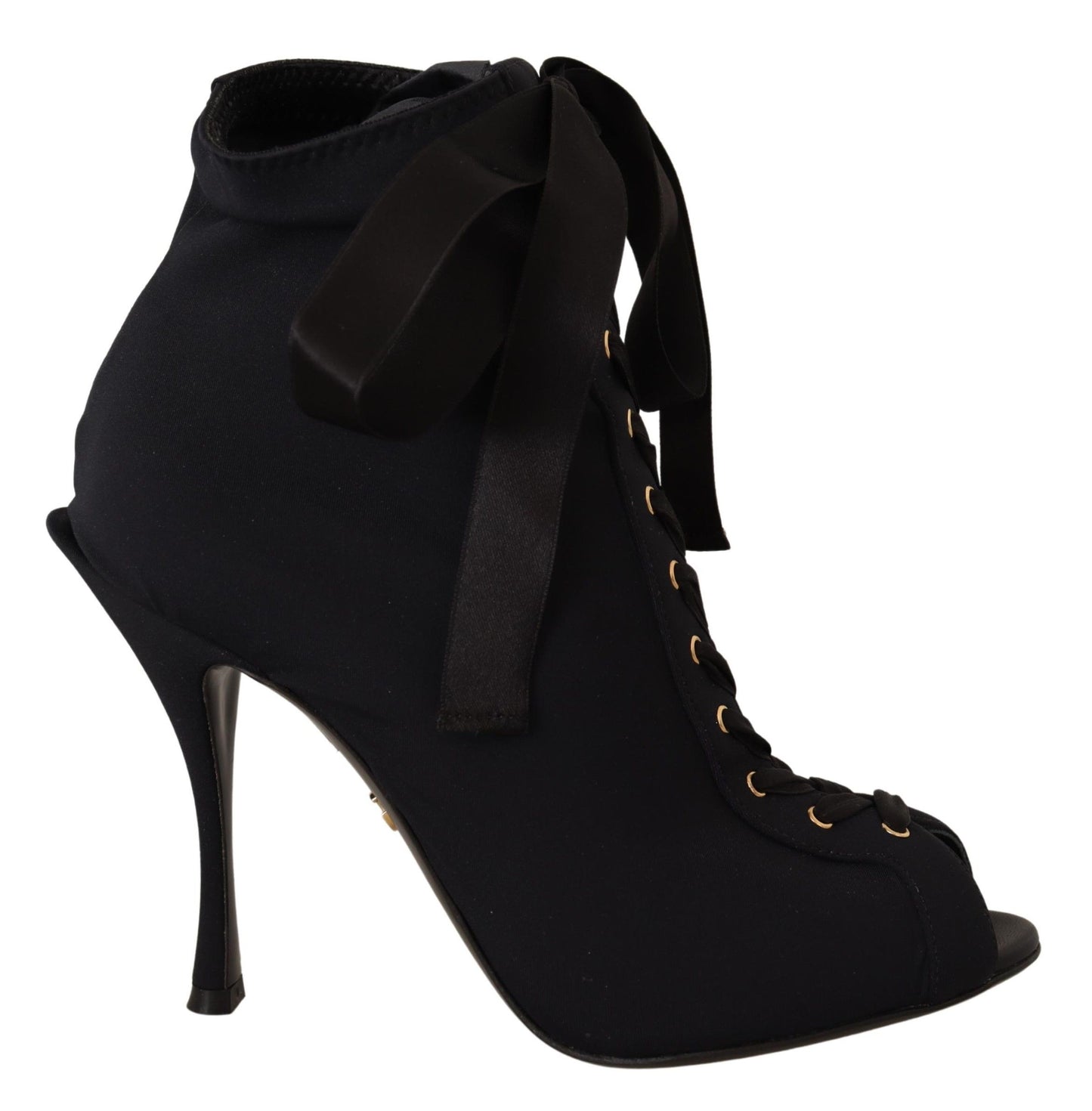 Dolce & Gabbana Elegante Knöchelstiefel mit offenem Zehenabsatz