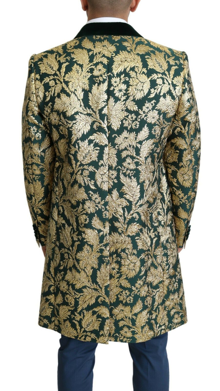 Elegante goldgrüne Jacquard-Jacke von Dolce & Gabbana