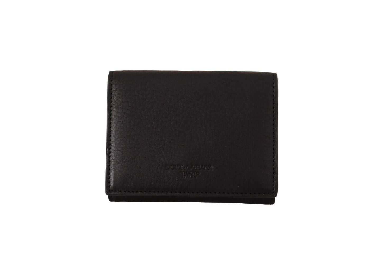 Dolce & Gabbana Elegantes Trifold-Multi-Set aus schwarzem Leder
