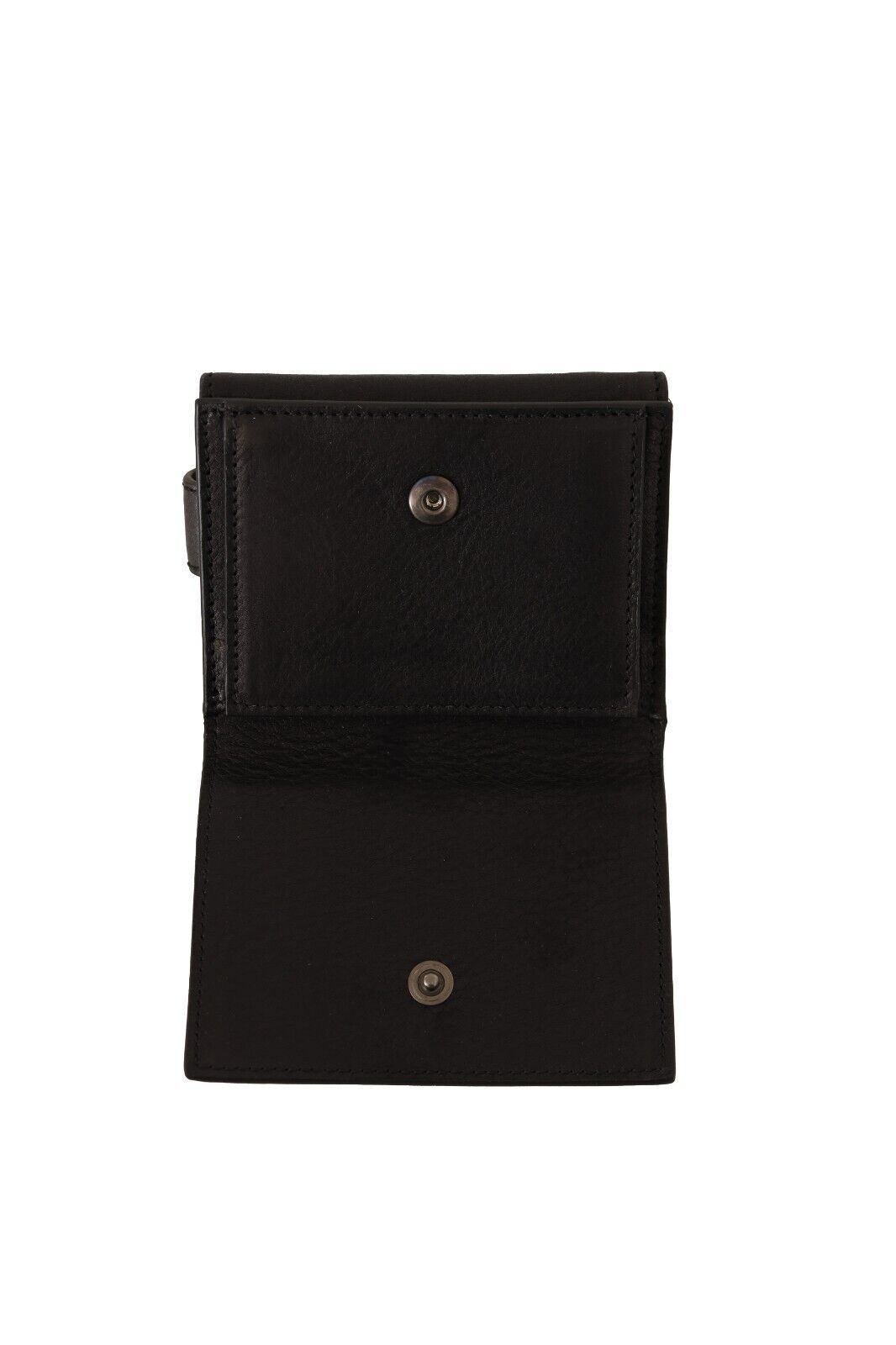 Dolce & Gabbana Elegantes Trifold-Multi-Set aus schwarzem Leder