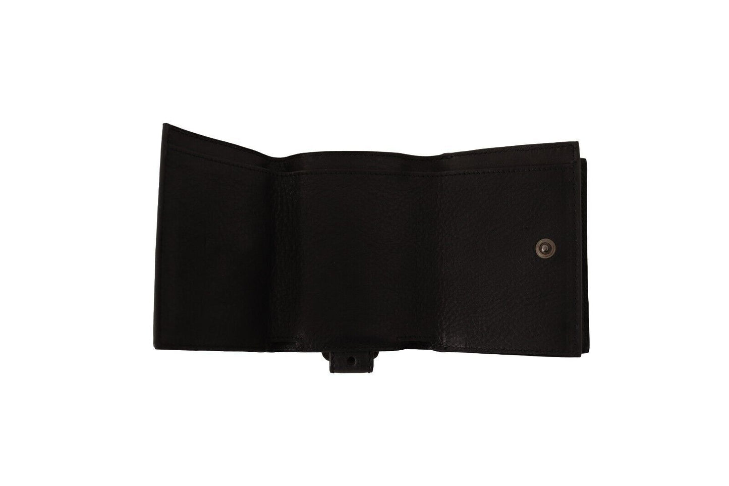 Dolce & Gabbana Elegantes Trifold-Multi-Set aus schwarzem Leder