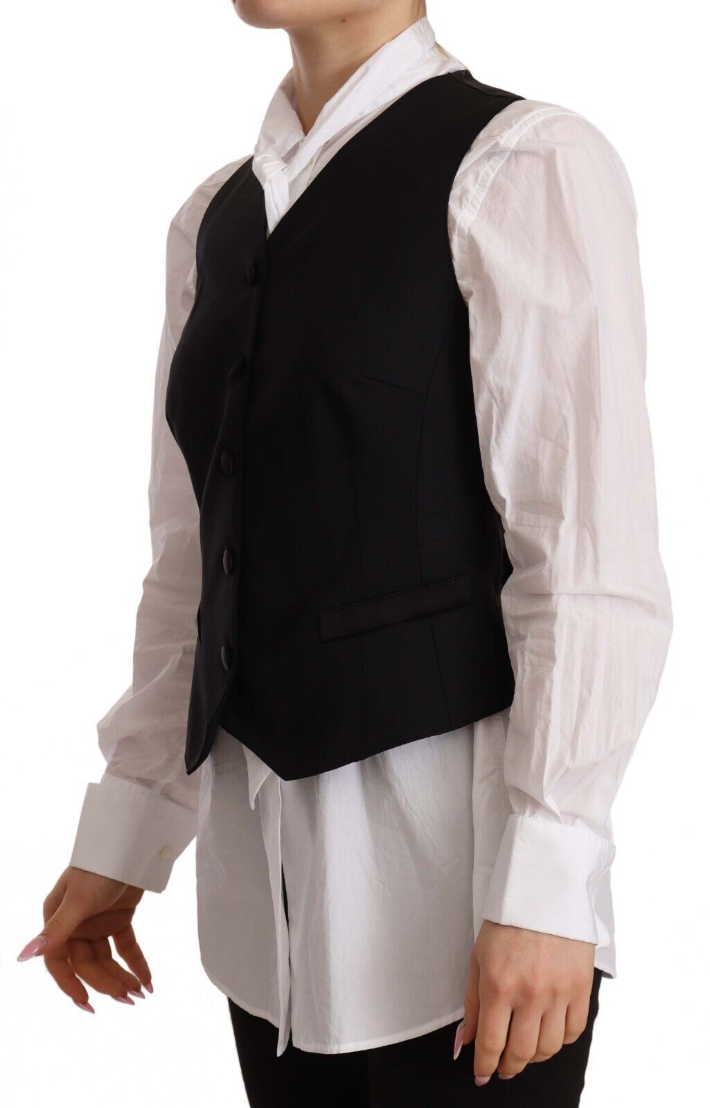 Dolce & Gabbana Elegante schwarze Weste aus Wollmischung