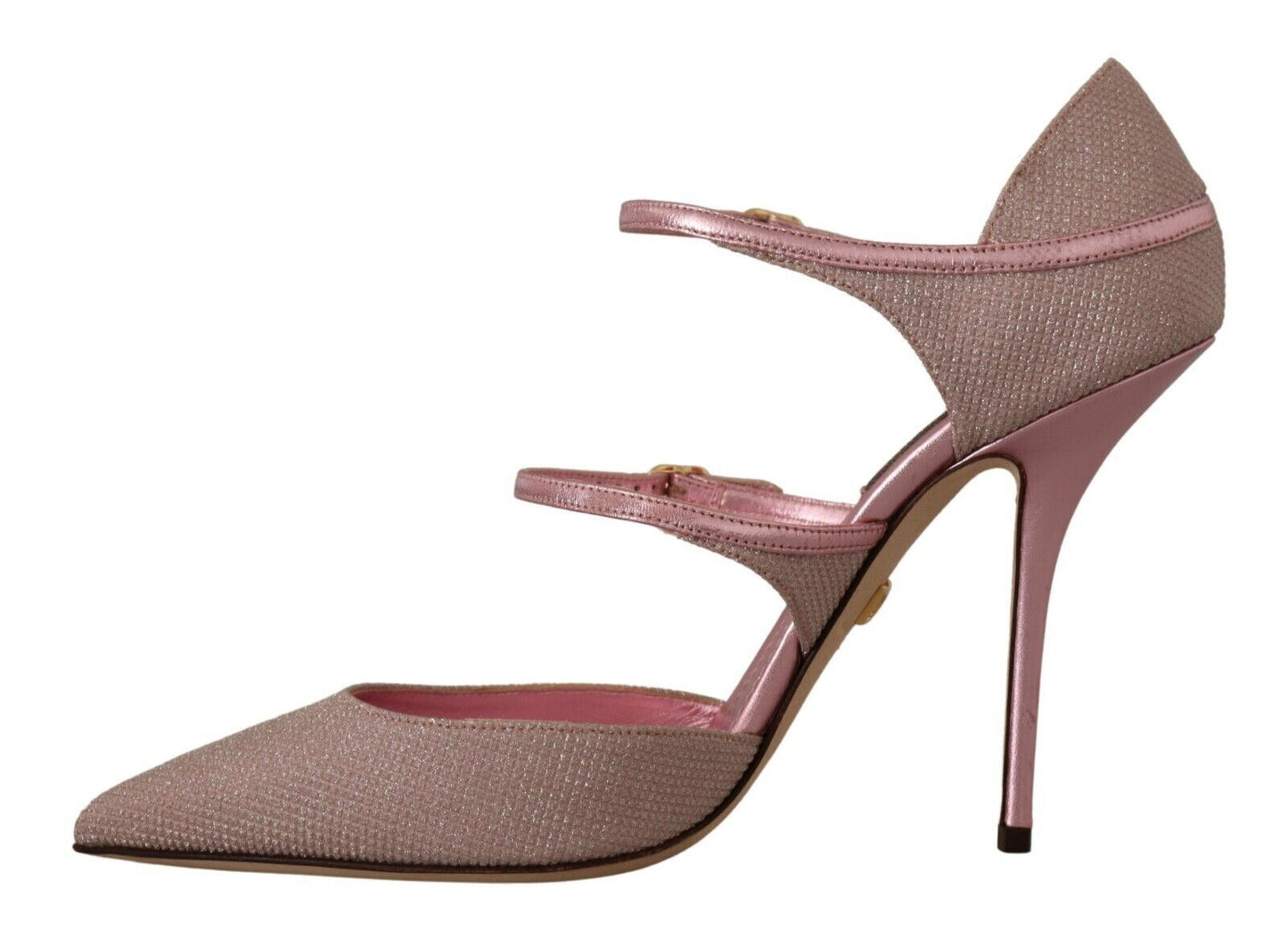 Dolce & Gabbana Rosa glitzernde High-Heel-Sandalen
