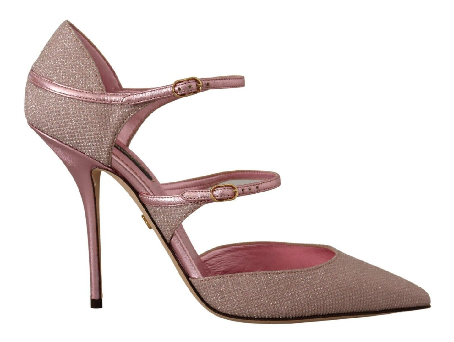 Dolce & Gabbana Rosa glitzernde High-Heel-Sandalen