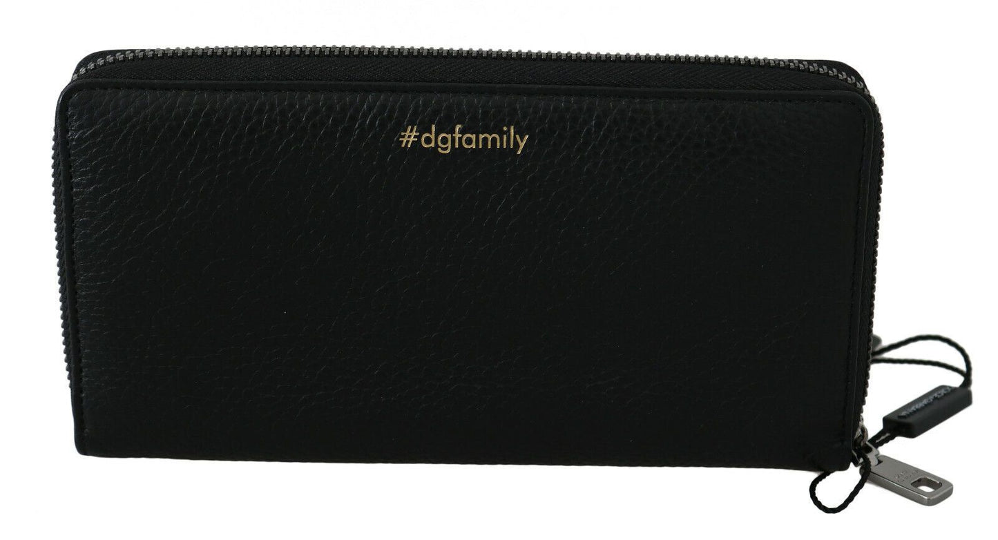 Portafoglio continentale Dolce & Gabbana Chic in pelle nera e rossa