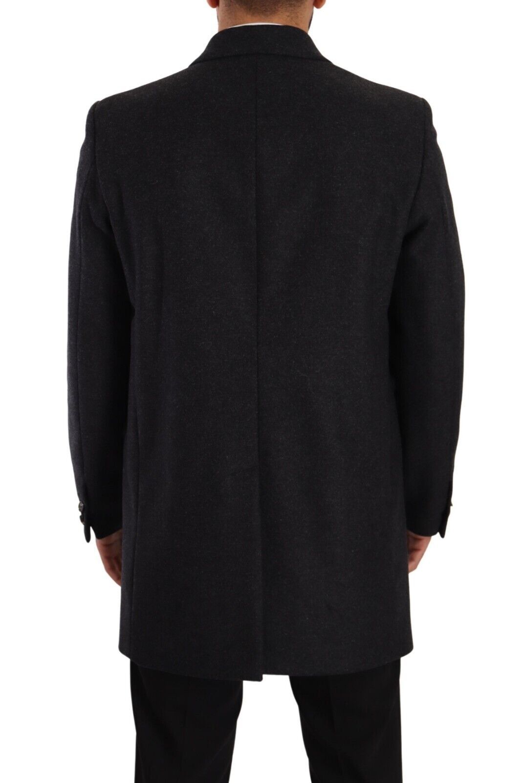 Dolce & Gabbana Eleganter dunkelgrauer Wollmantel