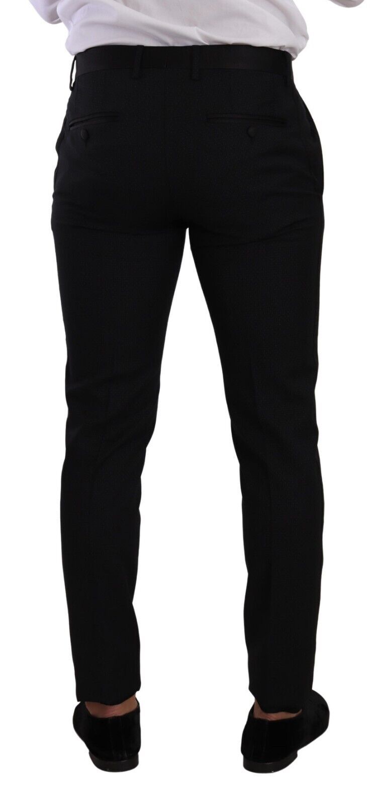 Dolce & Gabbana Eleganter schwarz gemusterter Anzug aus Wolle und Seide