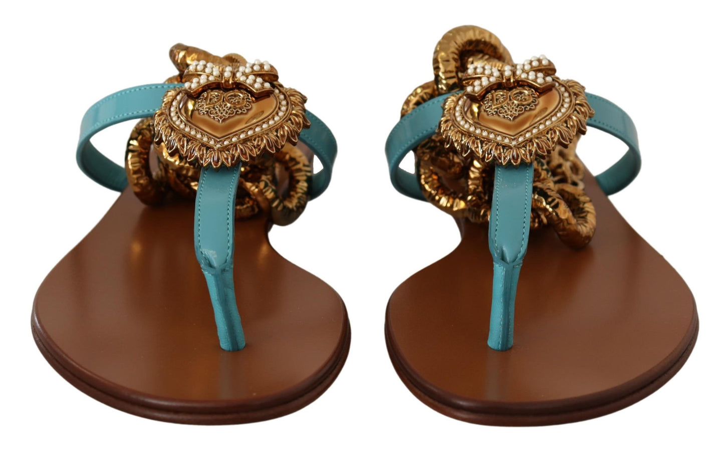 Schicke Gladiator-Flats von Dolce & Gabbana mit Herz-Devotion-Detail