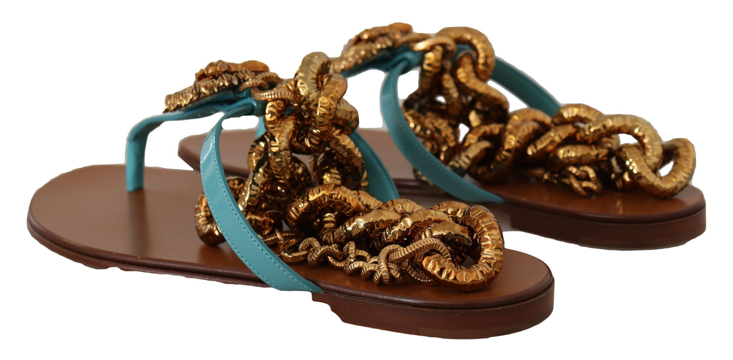 Schicke Gladiator-Flats von Dolce & Gabbana mit Herz-Devotion-Detail