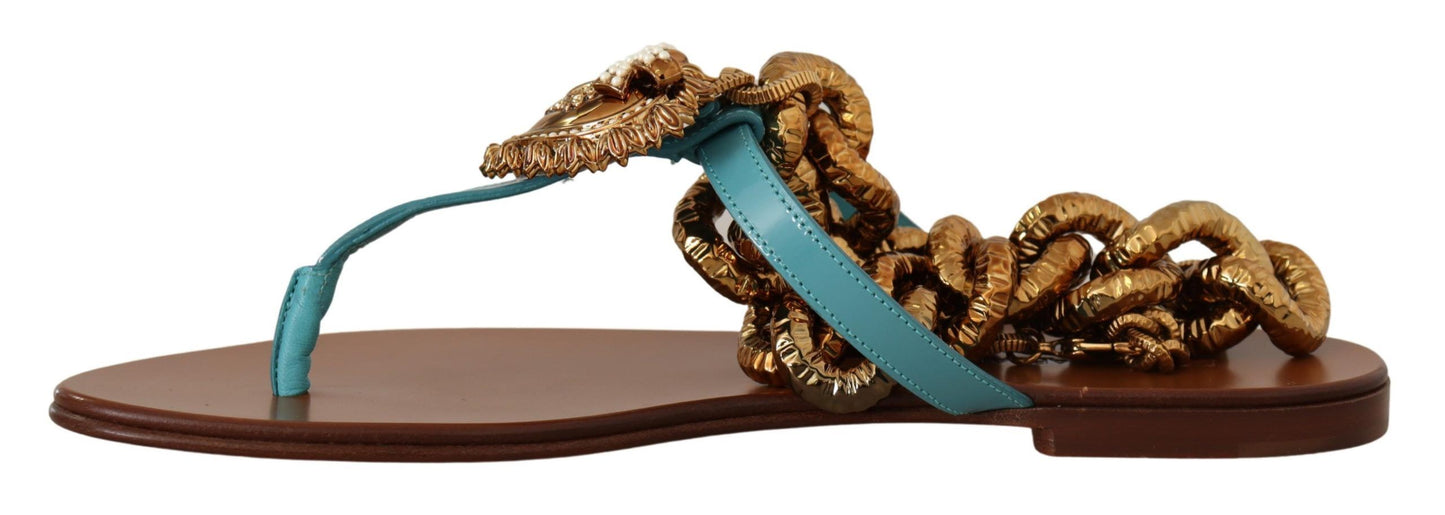 Schicke Gladiator-Flats von Dolce & Gabbana mit Herz-Devotion-Detail