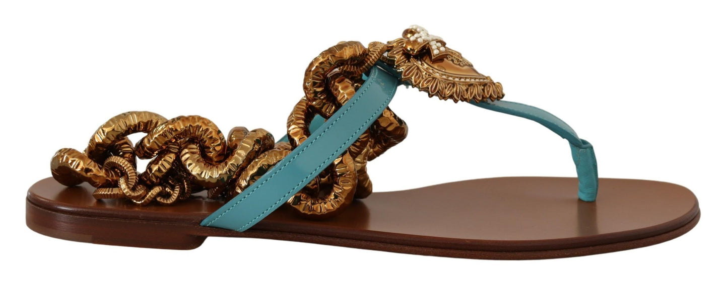 Schicke Gladiator-Flats von Dolce & Gabbana mit Herz-Devotion-Detail