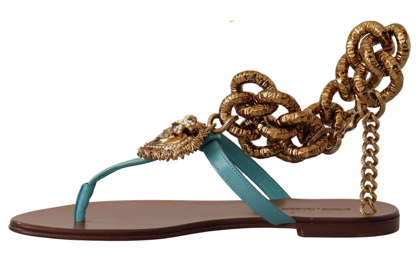 Schicke Gladiator-Flats von Dolce & Gabbana mit Herz-Devotion-Detail