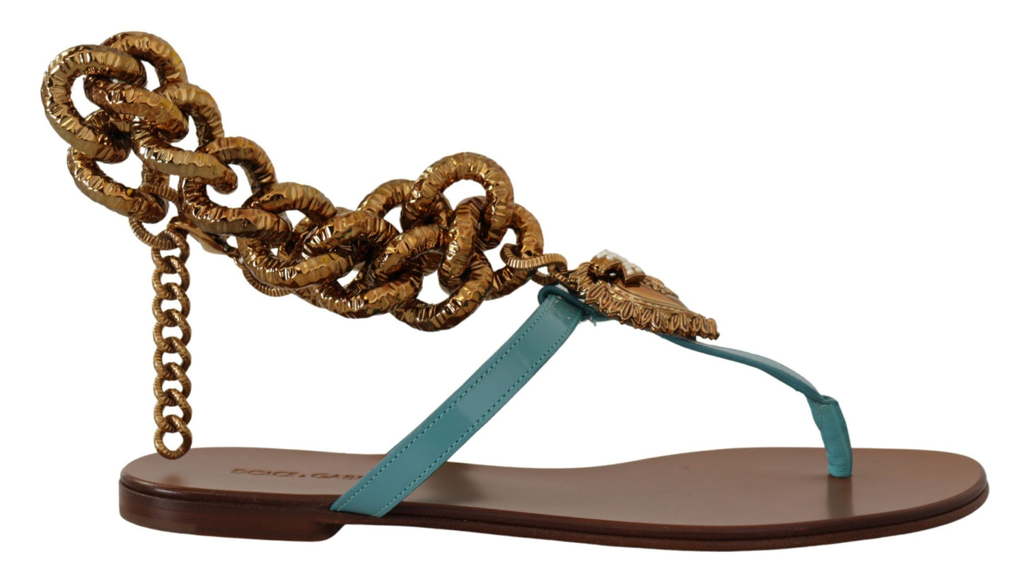 Schicke Gladiator-Flats von Dolce & Gabbana mit Herz-Devotion-Detail