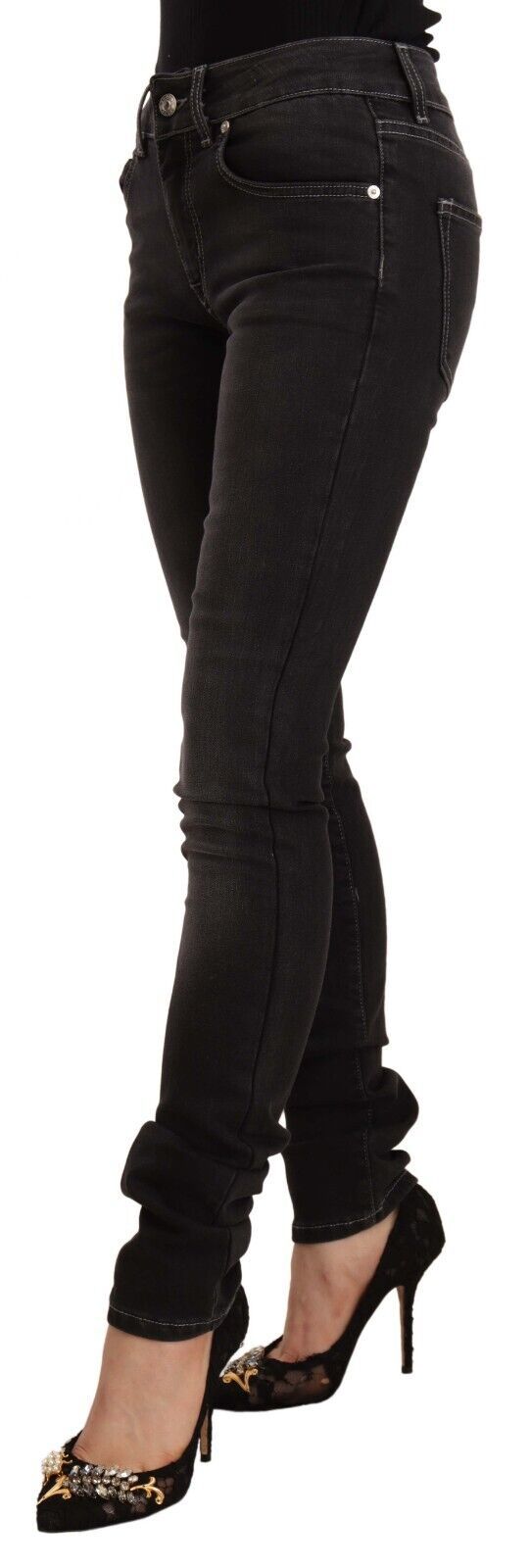 Jeans GF Ferre Chic neri lavati slim fit a vita media