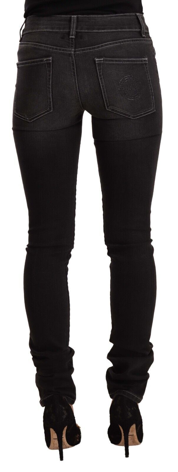 Jeans GF Ferre Chic neri lavati slim fit a vita media