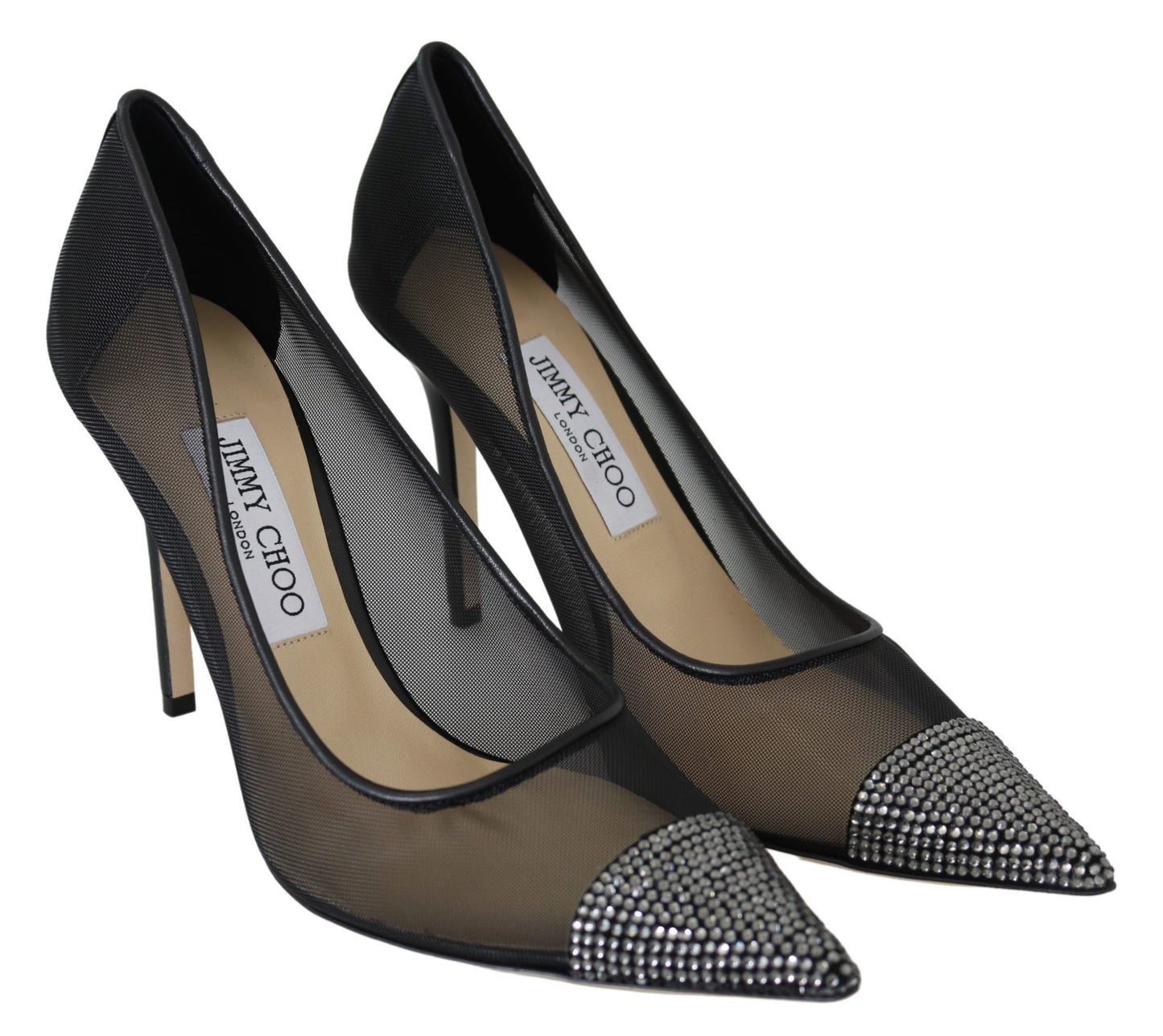 Jimmy Choo Eleganti décolleté in rete nera con cristalli