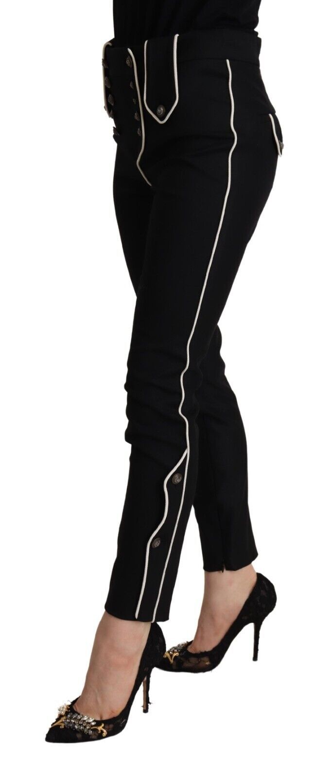 Pantaloni eleganti a vita alta slim fit di Dolce & Gabbana