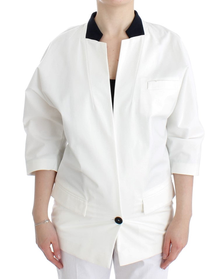 Blazer Andrea Pompilio Chic in misto cotone bianco