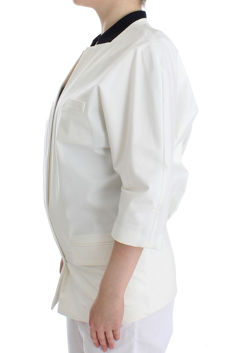 Blazer Andrea Pompilio Chic in misto cotone bianco