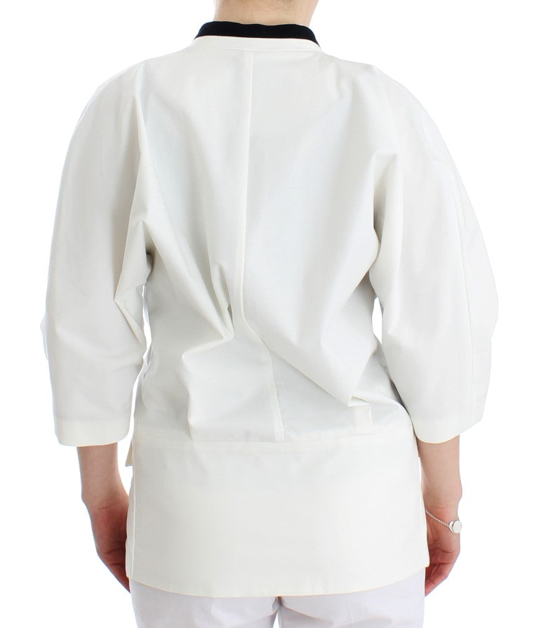 Blazer Andrea Pompilio Chic in misto cotone bianco