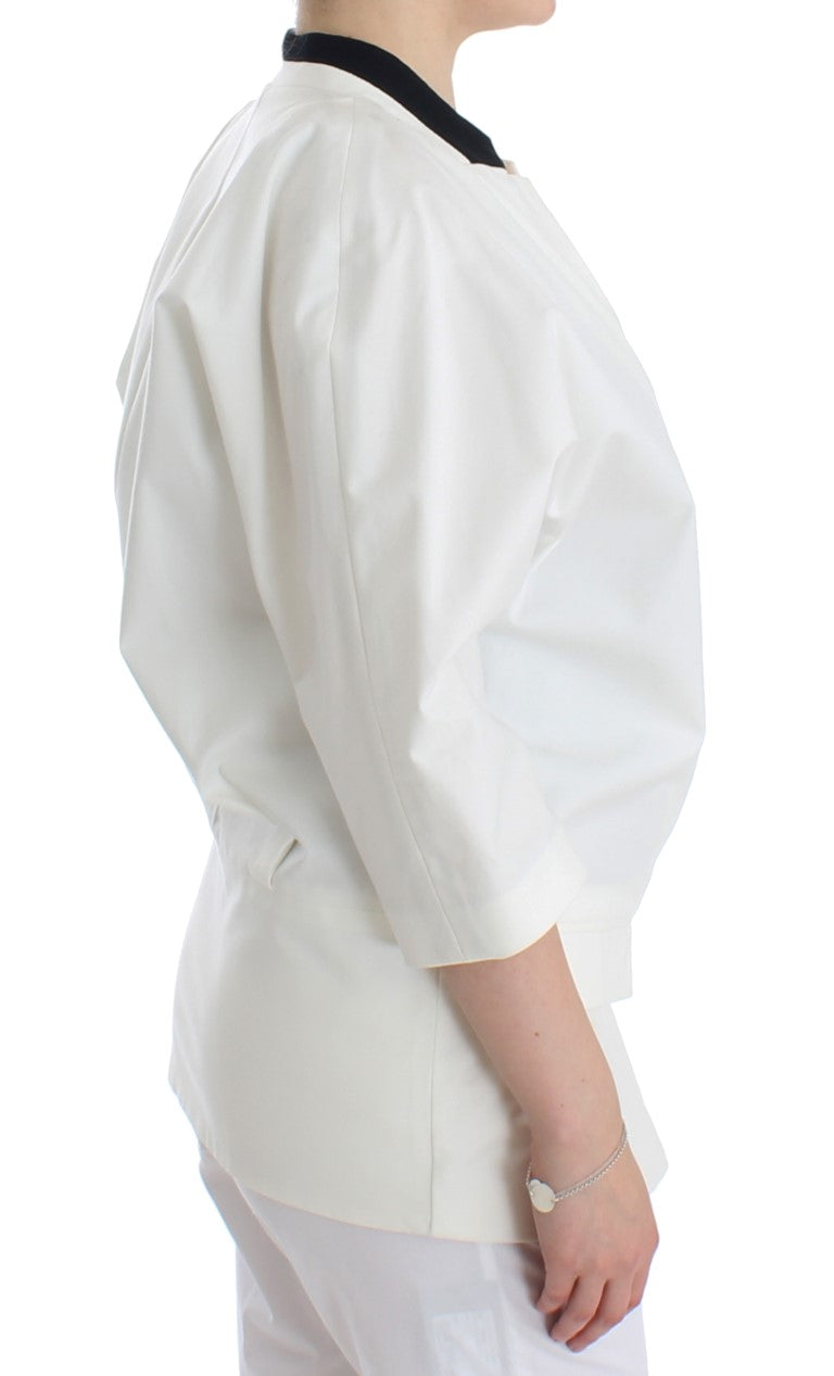 Blazer Andrea Pompilio Chic in misto cotone bianco
