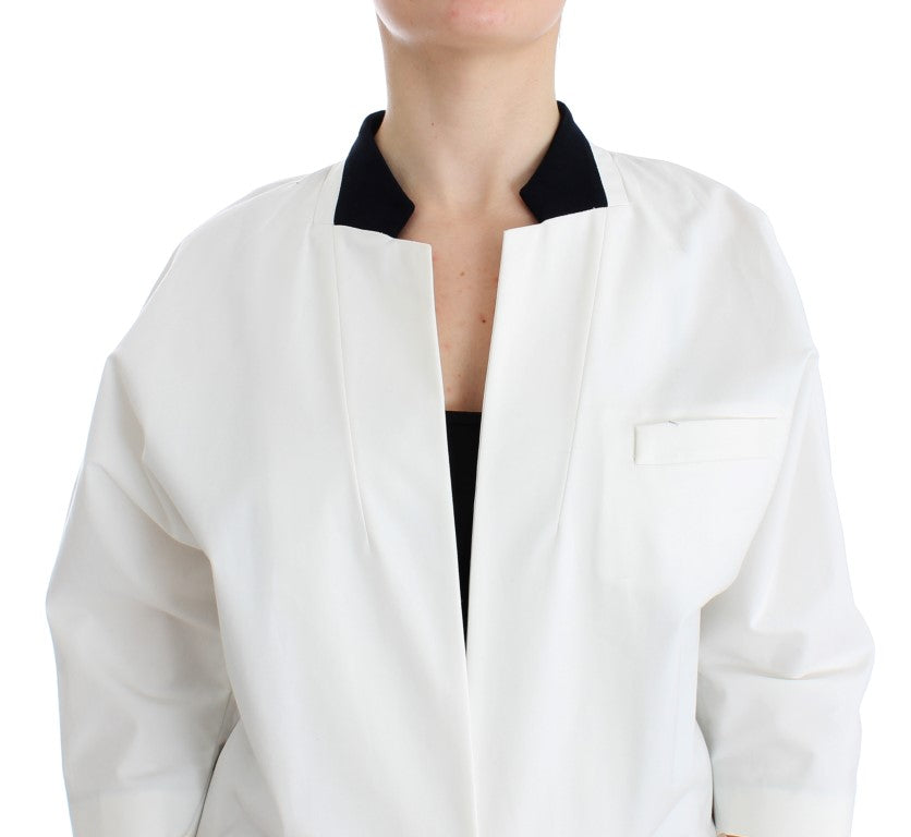 Blazer Andrea Pompilio Chic in misto cotone bianco