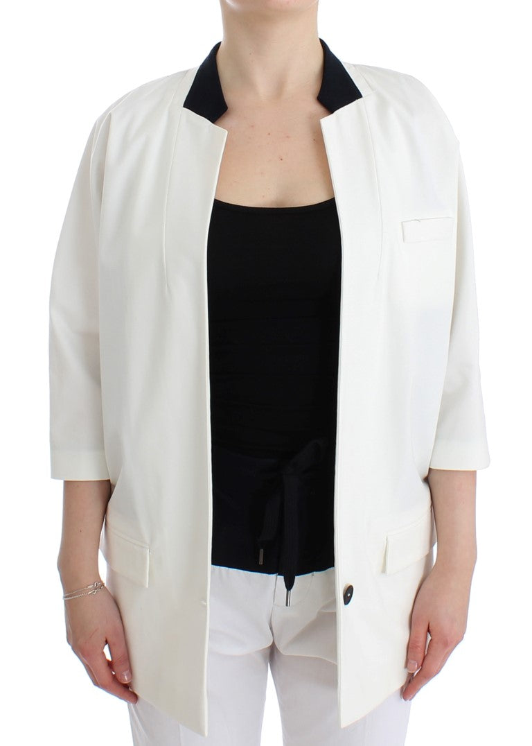 Blazer Andrea Pompilio Chic in misto cotone bianco
