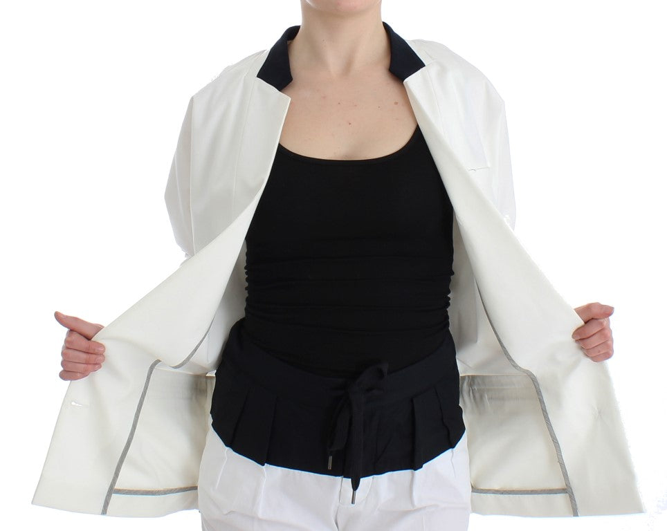 Blazer Andrea Pompilio Chic in misto cotone bianco