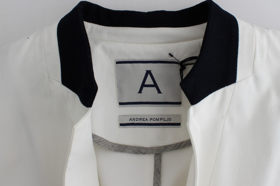Blazer Andrea Pompilio Chic in misto cotone bianco